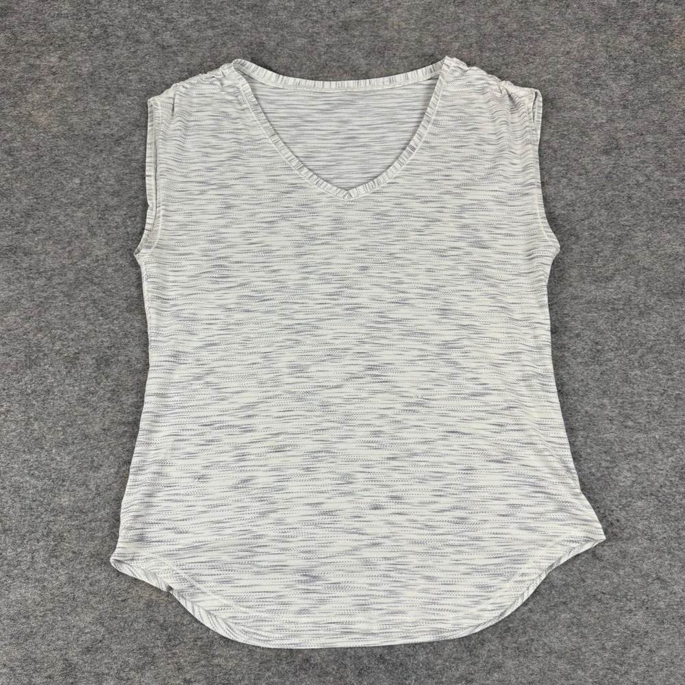 Lululemon Sweat Times Short Sleeve Luon Tiger Space Dye Hail White Womens 10
